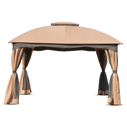 12 x 10 Feet Double Vented Heavy Duty Steel Gazebo Patio Canopy