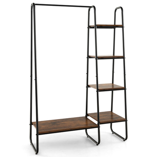 Clothes Rack Free Standing Storage Tower with Metal Frame