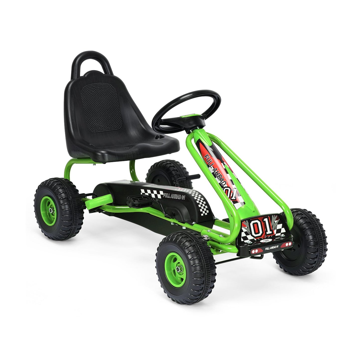 4 Wheel Pedal Powered Ride On with Adjustable Seat-Blue