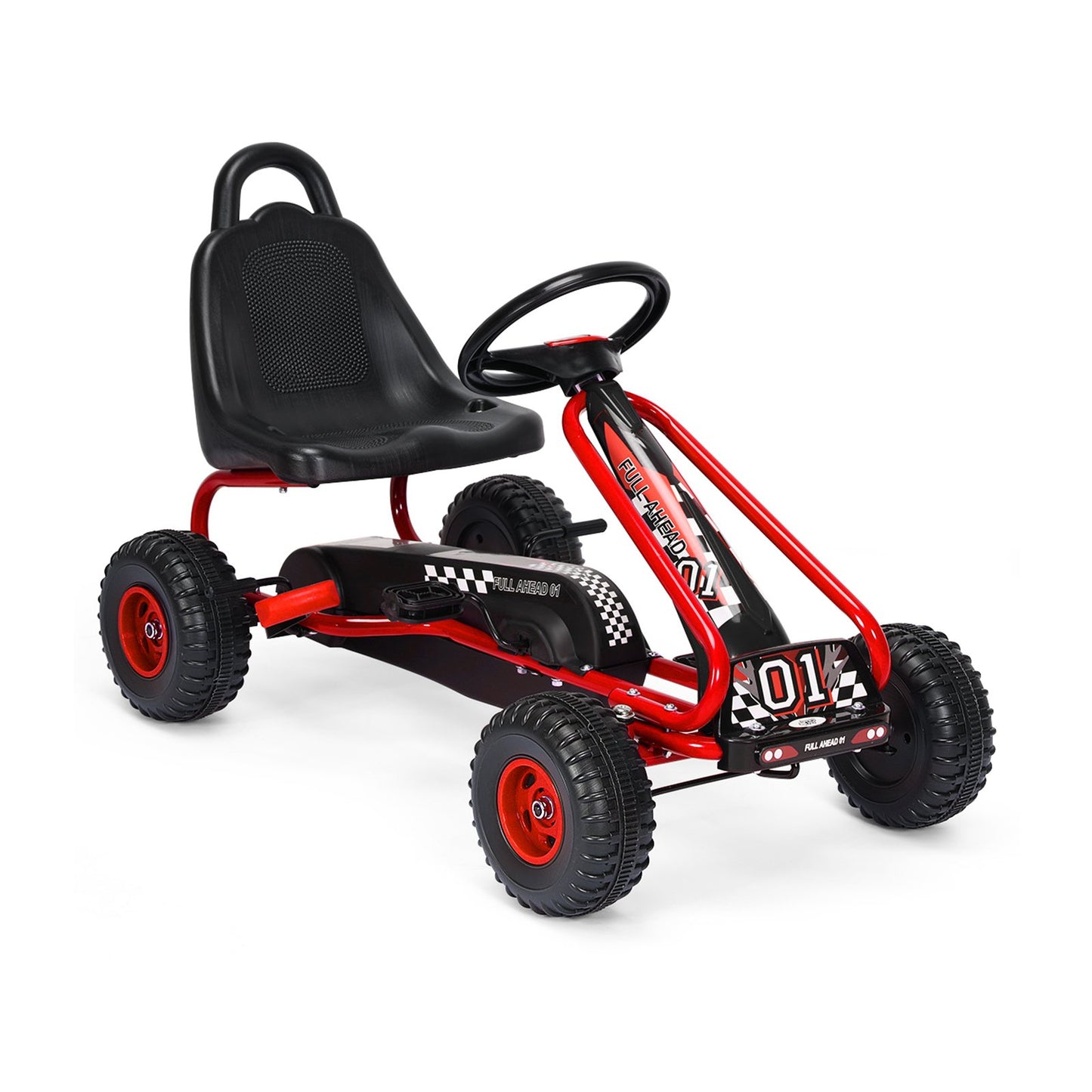 4 Wheel Pedal Powered Ride On with Adjustable Seat-Blue