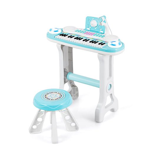 37-key Kids Electronic Piano Keyboard Playset-Blue