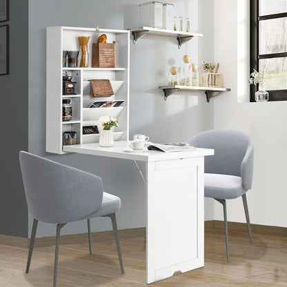 Wall Mounted Fold-Out Convertible Floating Desk Space Saver-Black