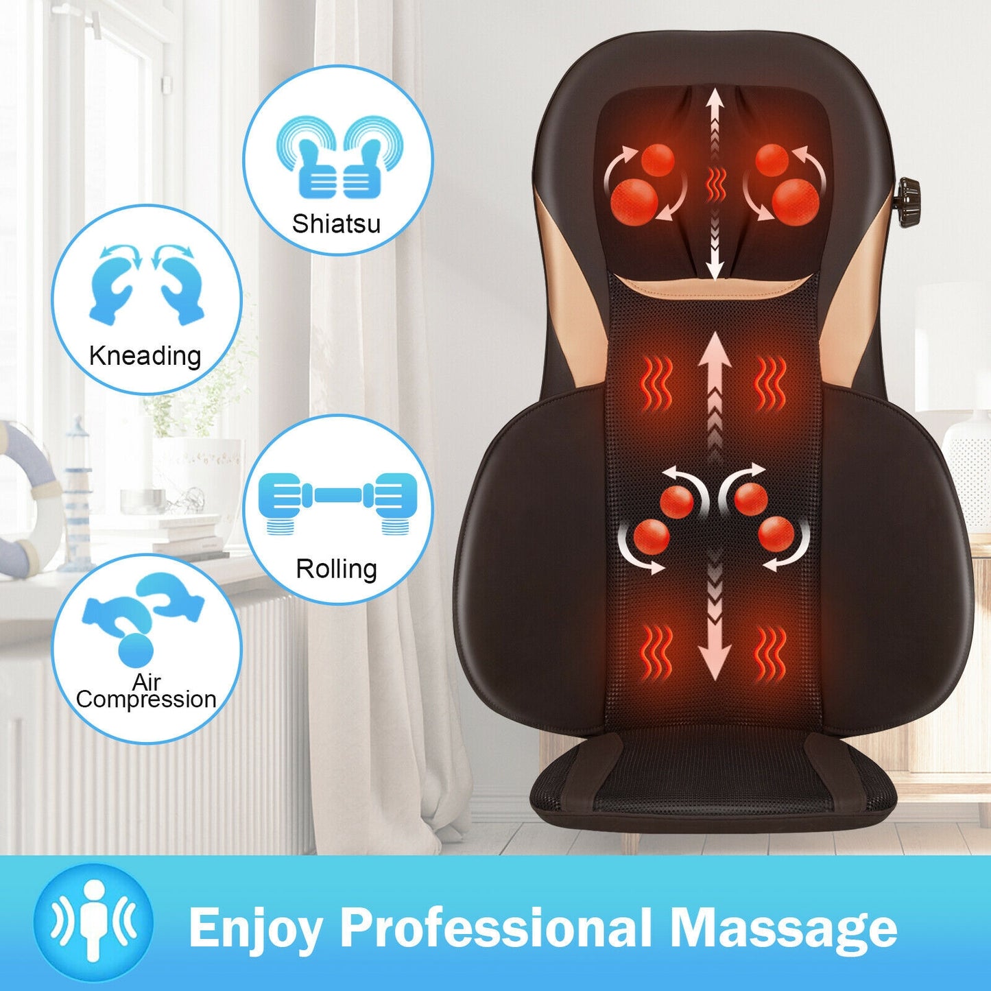 Shiatsu Massage with Heat Massage Chair-Golden