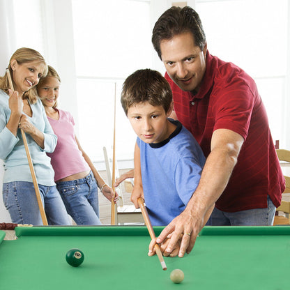 47 Inch Folding Billiard Table with Cues and Brush Chalk-Blue