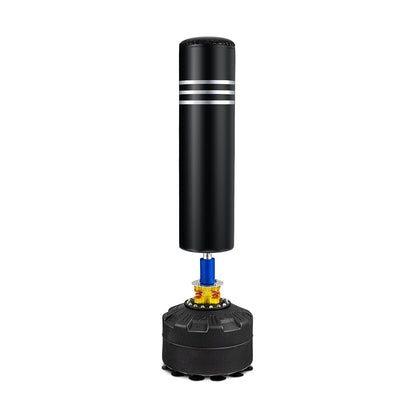 70-inch freestanding punching boxing bag with 12 suction cup base, ideal for strength training and martial arts workouts.
