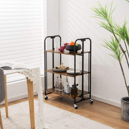 Folding Rolling Cart with Metal Frame-2-Tier