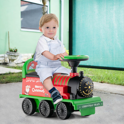 6V Electric Kids Ride On Car Toy Train with 16 Pieces Tracks-Black