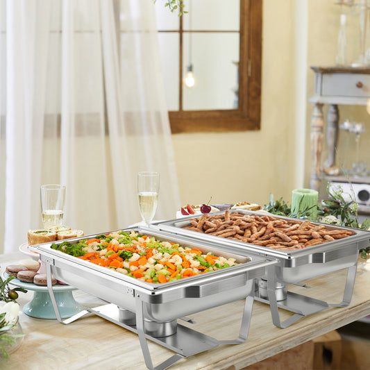 2 Packs Chafing 9 Quart Stainless Rectangular Chafer Buffet - Direct by Wilsons Home Store