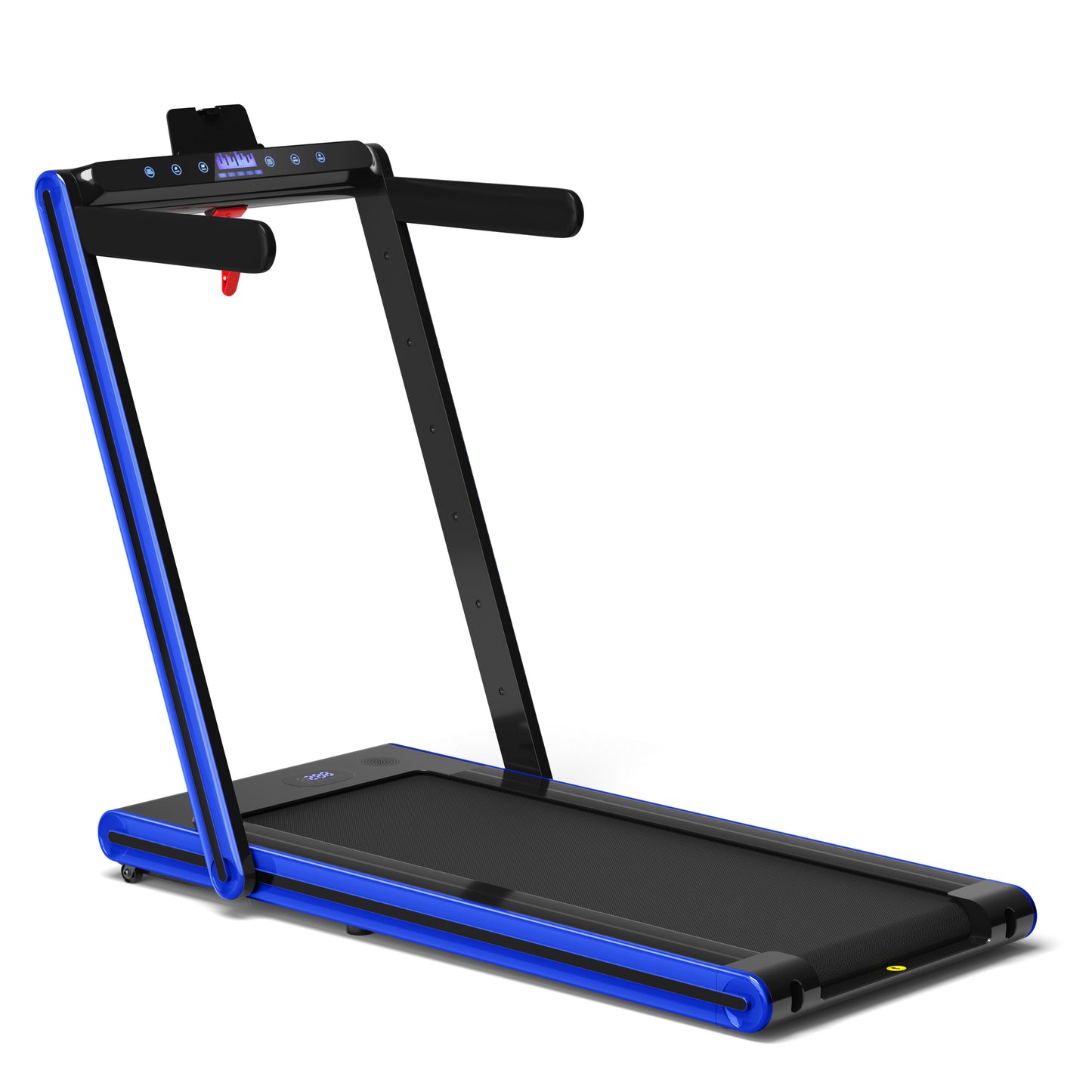 2-in-1 Folding Treadmill 2.25HP Jogging Machine with Dual LED Display-Navy