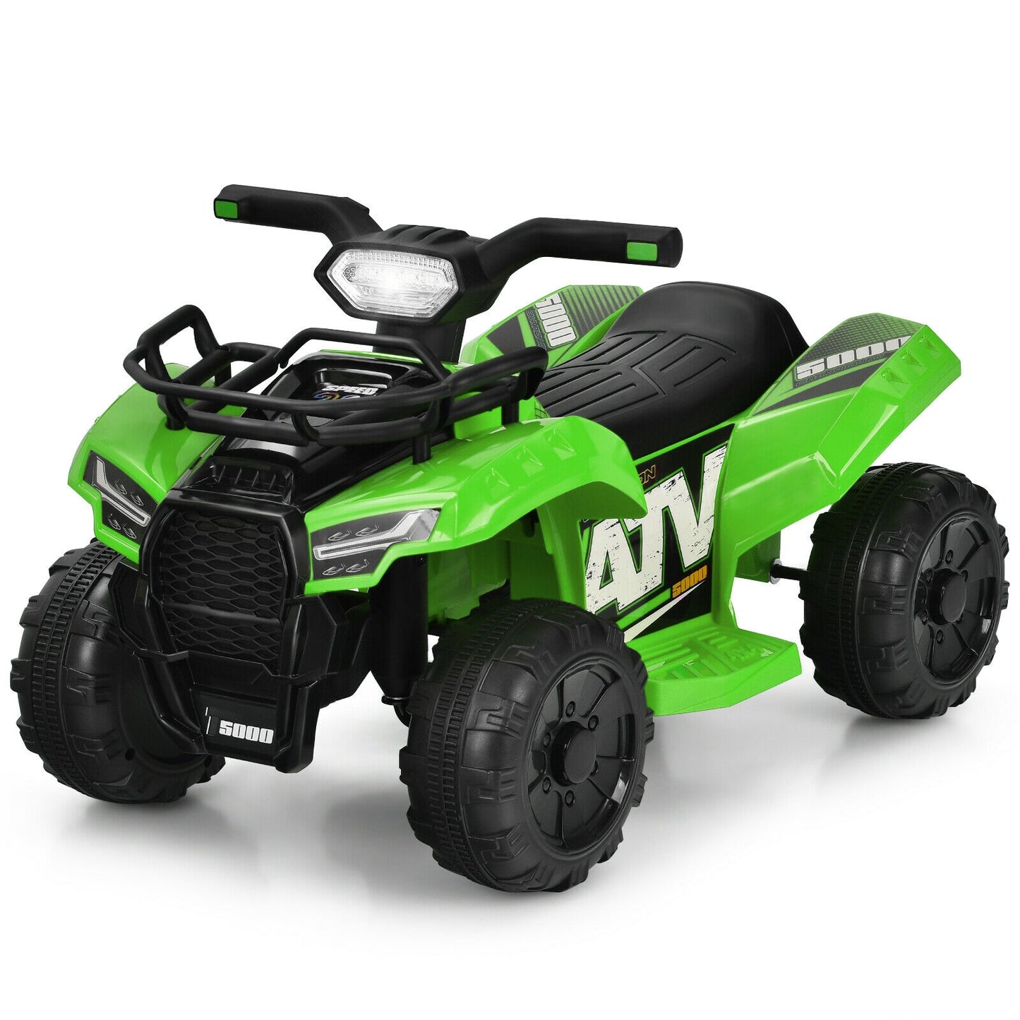 6V Kids ATV Quad Electric Ride On Car with LED Light and MP3-Green