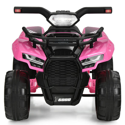 6V Kids ATV Quad Electric Ride On Car with LED Light and MP3-Pink