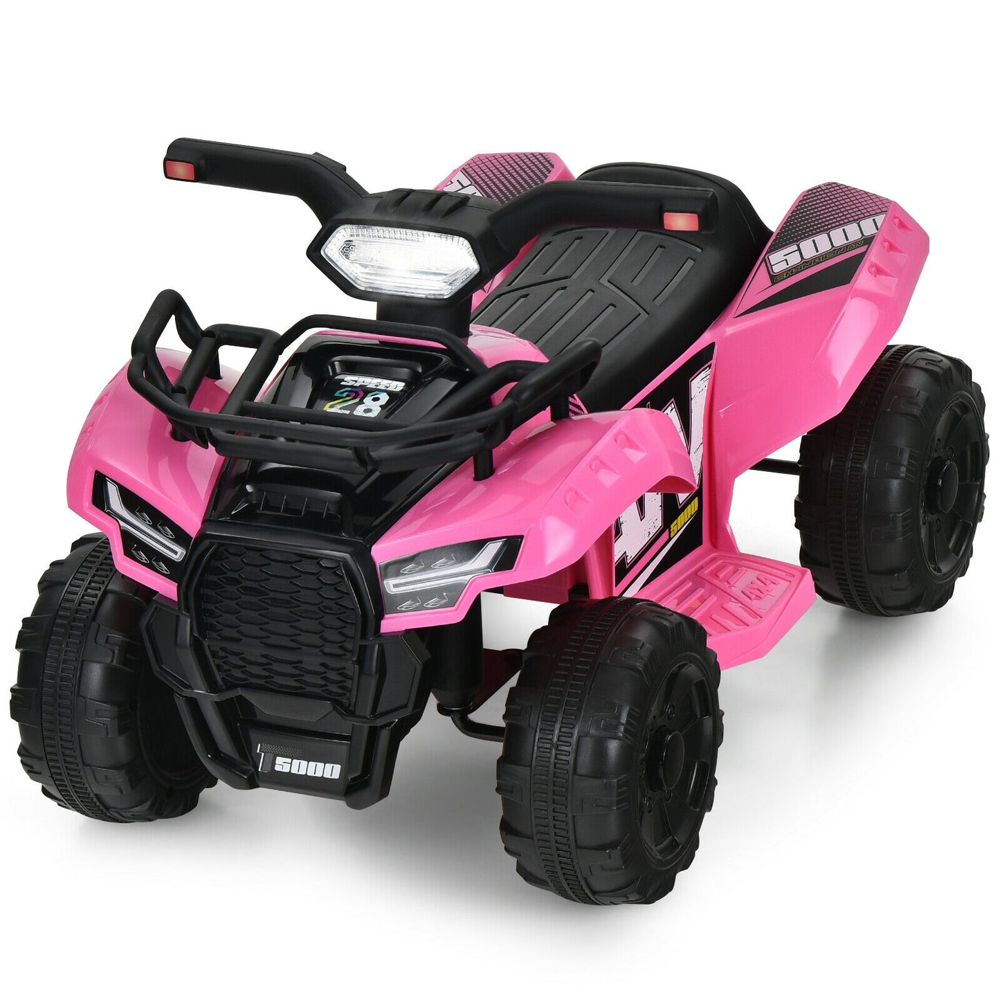 6V Kids ATV Quad Electric Ride On Car with LED Light and MP3-Pink