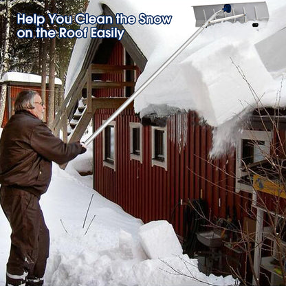 5-20 Feet Extendable Aluminum Snow Roof Rake with Wheels Handle