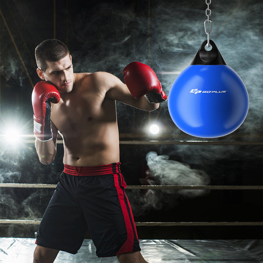21 Inch Water Punching Bag with Adjustable Metal Chain-Blue