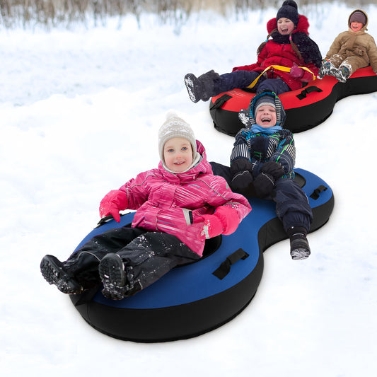 80" 2-Person Inflatable Snow Sled for Kids and Adults-Blue