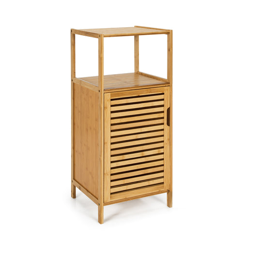 Bamboo Bathroom Storage Floor Cabinet with Door and Shelf Corner Cabinet