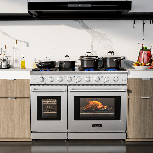 48 Inches Freestanding Natural Gas Range with 7 Burners Cooktop