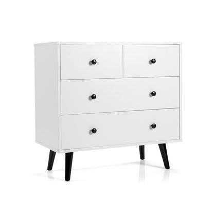 4 Drawers Dresser Chest of Drawers Free Standing Sideboard Cabinet-White