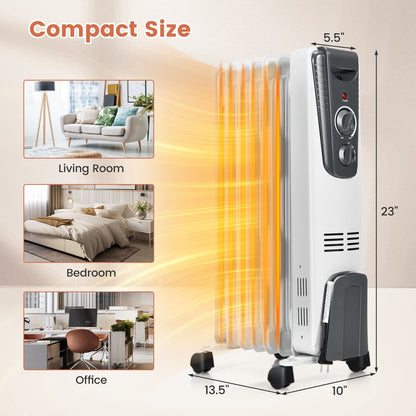 1500W Electric Space Heater with Adjustable Thermostat