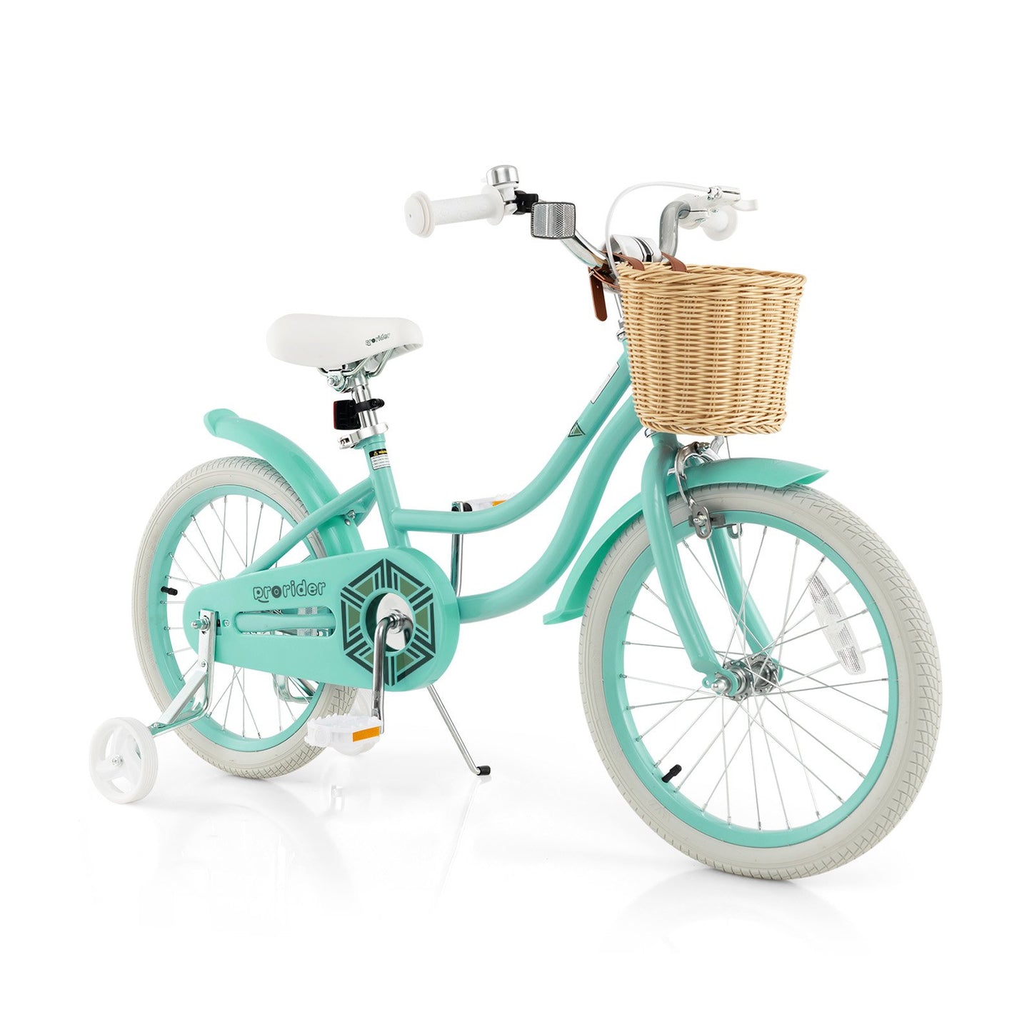 18-Inch Kids Bike with Training Wheels and Adjustable Handlebar Seat-Blue