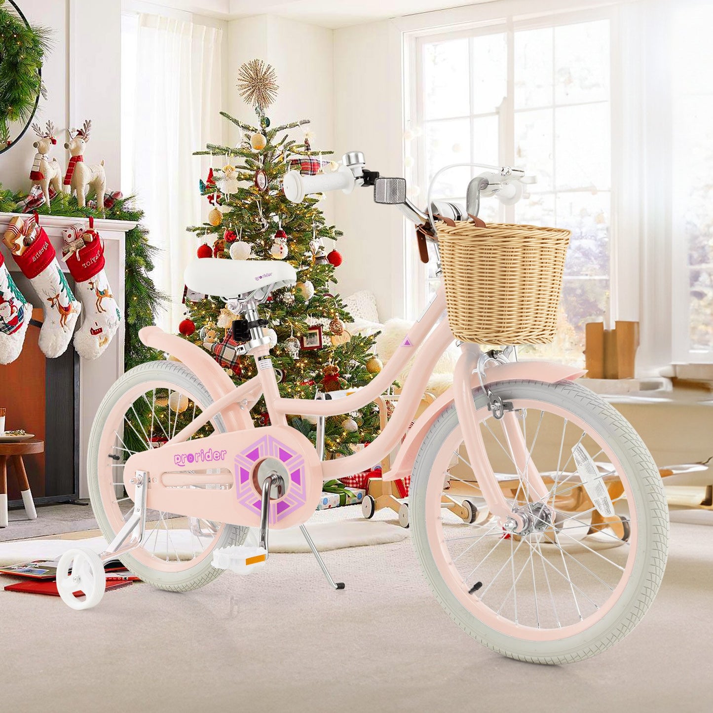 18-Inch Kids Bike with Training Wheels and Adjustable Handlebar Seat-Blue