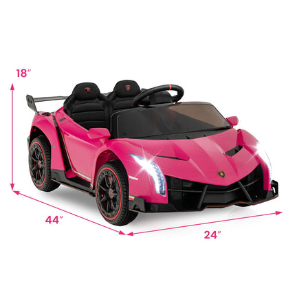 12V Licensed Lamborghini 4WD Kids Ride-on Sports Car with 2.4G Remote-Black