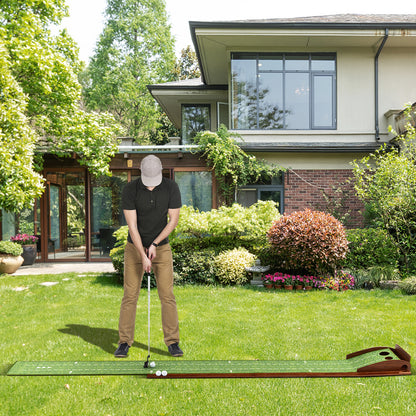 Golf Putting Mat Practice Training Aid with Auto Ball Return and 3 Hole Sizes