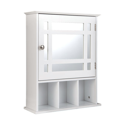 Wall Mounted and Mirrored Bathroom Cabinet-White