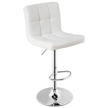 Adjustable Swivel Bar Stool with PU Leather-Black