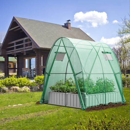 6 x 6 x 6.6 FT Outdoor Wall-in Tunnel Greenhouse-Green