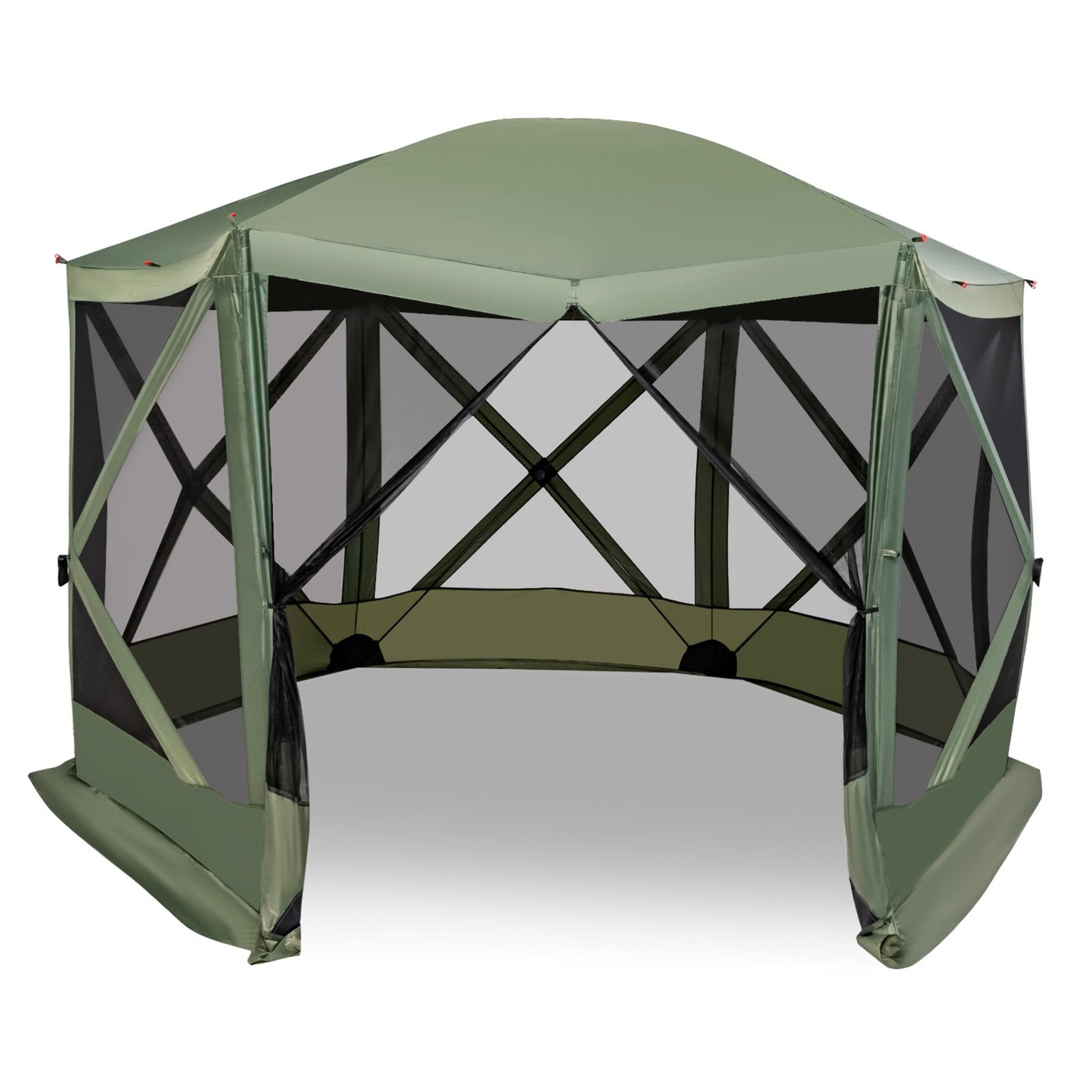 11.5 X 11.5 FT Pop-up Screen House Tent with Portable Carrying Bag-Coffee