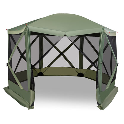 11.5 X 11.5 FT Pop-up Screen House Tent with Portable Carrying Bag-Coffee