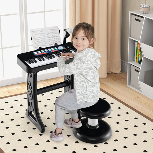 Kids Piano Keyboard 37-Key Kids Toy Keyboard Piano with Microphone for 3+ Kids-Black
