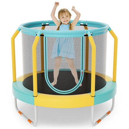 Mini Trampoline with Enclosure and Heavy-duty Metal Frame-Orange