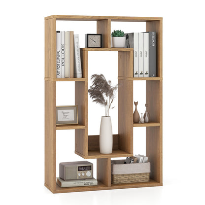 7-Cube Geometric Bookshelf Modern Decorative Open Bookcase-Gray