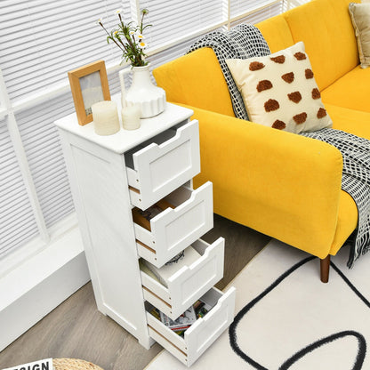 Free-Standing Side Storage Organizer with 4 Drawers-Black