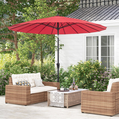 9 Feet Round Patio Umbrella with 18 Fiberglass Ribs-Navy