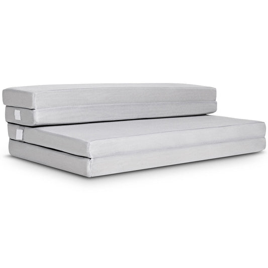 4 Inch Folding Sofa Bed Foam Mattress with Handles-Queen Size