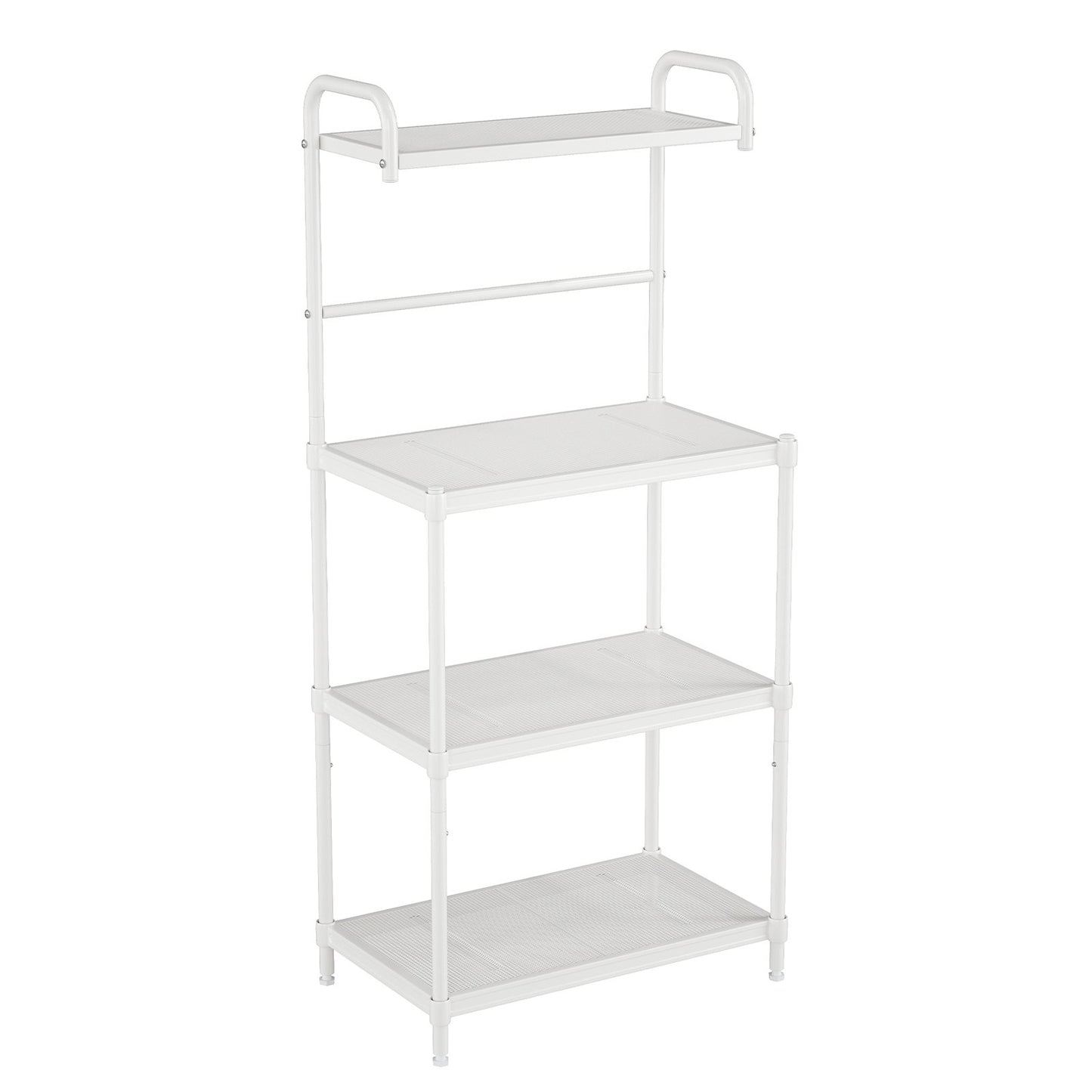 4-Tier Kitchen Microwave Storage Rack with Metal Shelves-Black