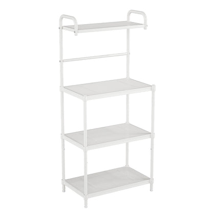 4-Tier Kitchen Microwave Storage Rack with Metal Shelves-Black