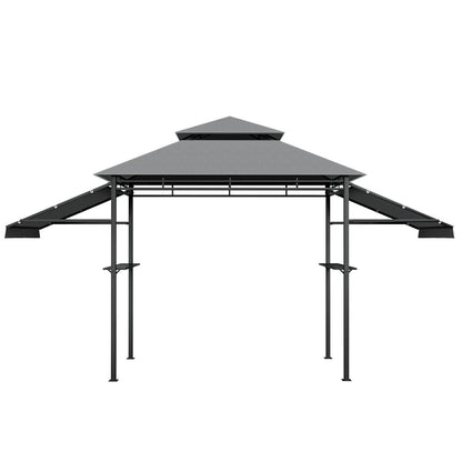 13.5 x 4 Feet Patio BBQ Grill Gazebo Canopy with Dual Side Awnings-Beige
