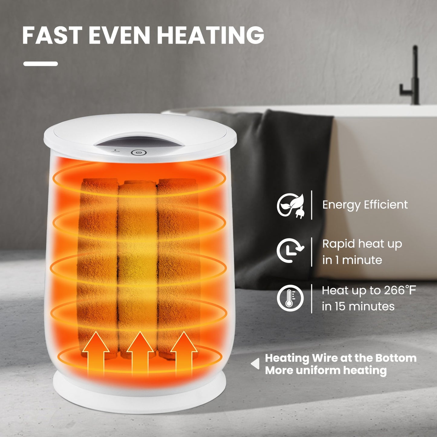 21L Bathroom Towel Warmer with Auto Shut-Gray