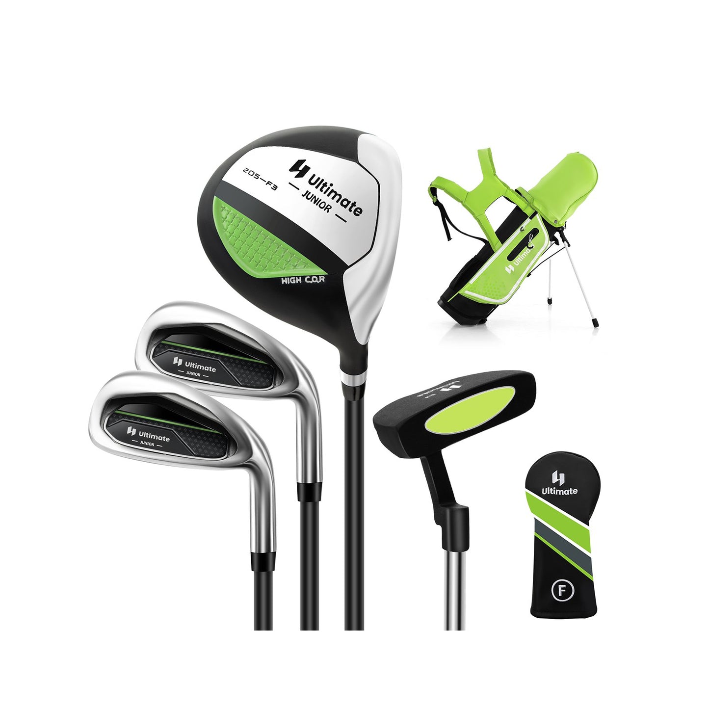 Junior Complete Golf Club Set Right Hand with Rain Hood for Kids-Blue