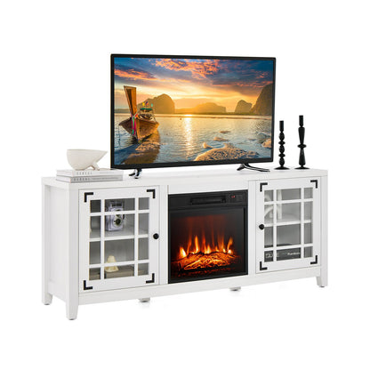 58 Inch Fireplace TV Stand with Remote Control for TVs up to 65 Inch-Black