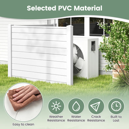 Outdoor PVC Privacy Screens Fence Panels with 20 Inch Long Stakes-White