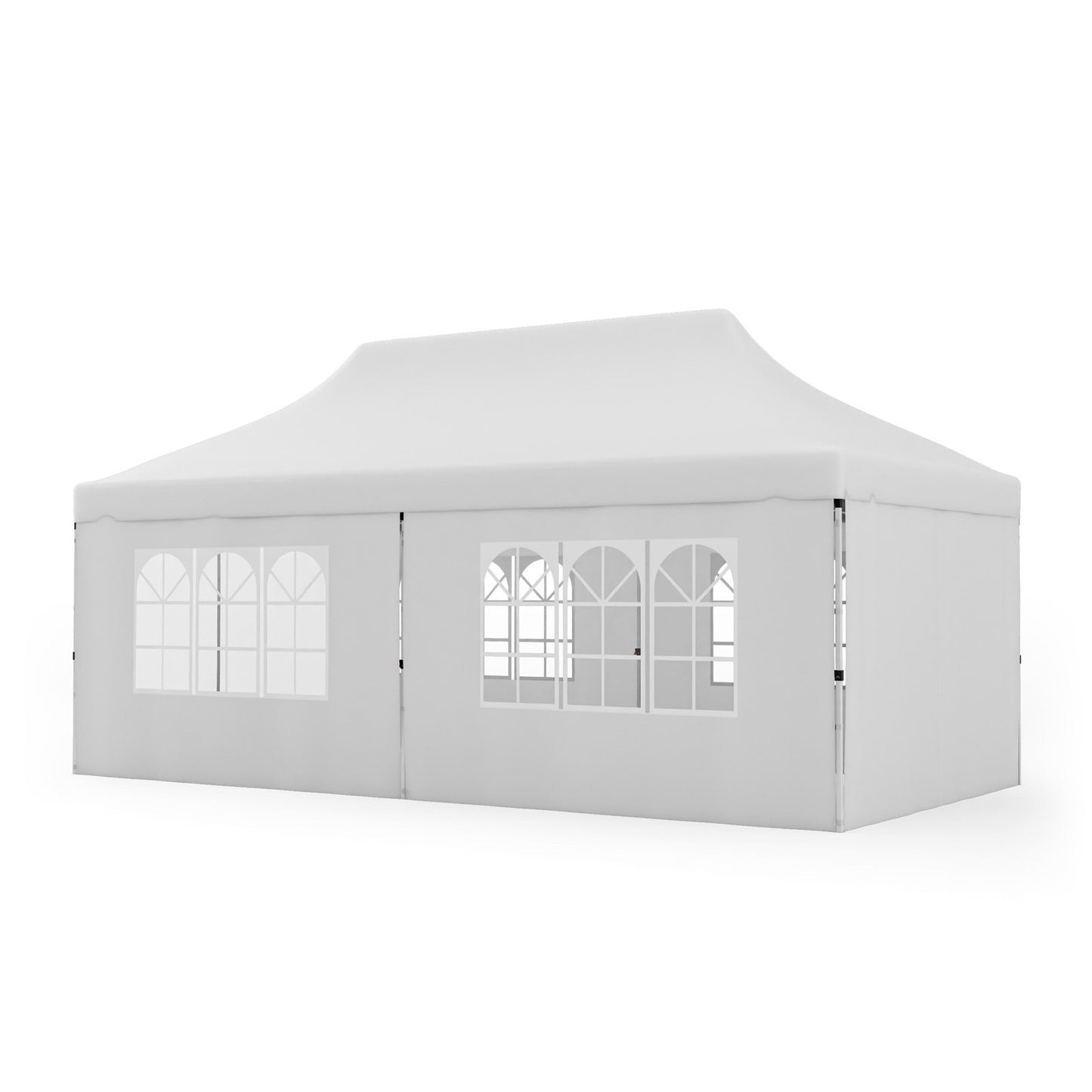10 x 20 FT Pop up Canopy with 6 Sidewalls and Windows and Carrying Bag for Party Wedding Picnic-Black
