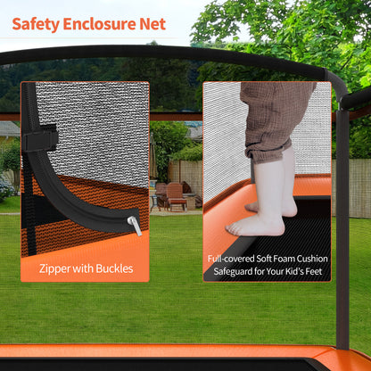 6 Feet Kids Entertaining Trampoline with Swing Safety Fence-Red Orange
