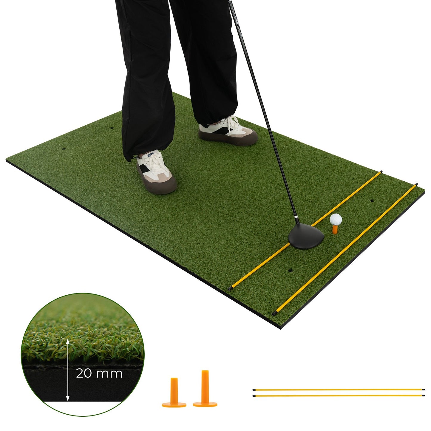5 x 3 ft Artificial Turf Grass Practice Mat for Indoors and Outdoors-32mm