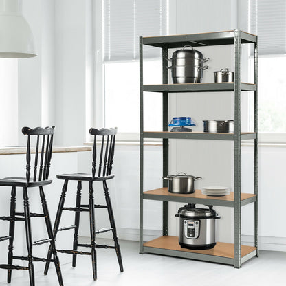 72 Inch Storage Rack with 5 Adjustable Shelves for Books Kitchenware-Black
