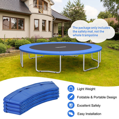 14 Feet Waterproof and Tear-Resistant Universal Trampoline Safety Pad Spring Cover-Blue